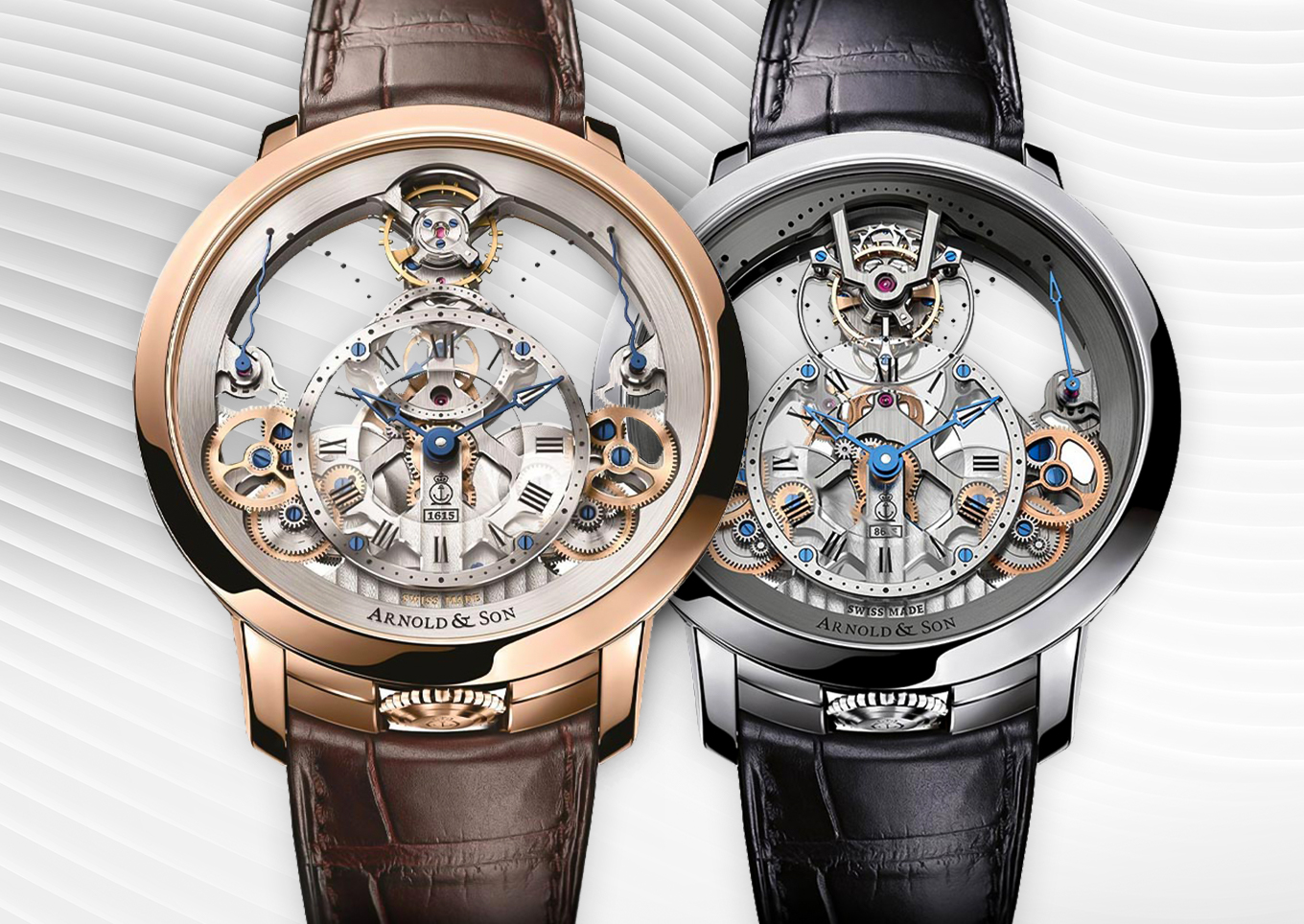 Time Pyramid in rose gold and Time Pyramid Tourbillon in steel