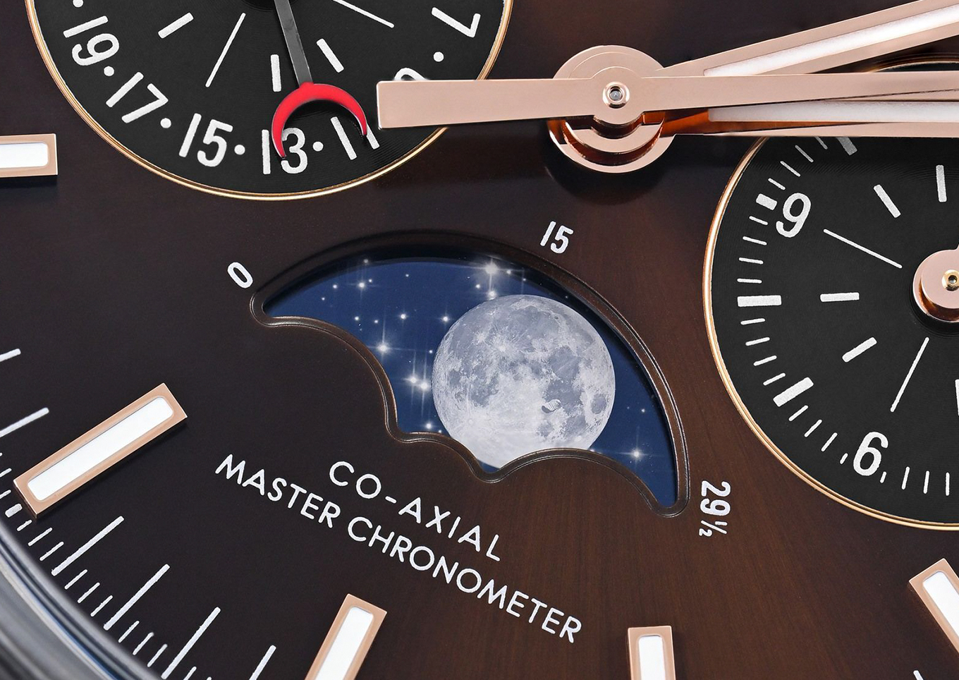Omega Speedmaster with a moon phase complication and a Master Chronometer movement