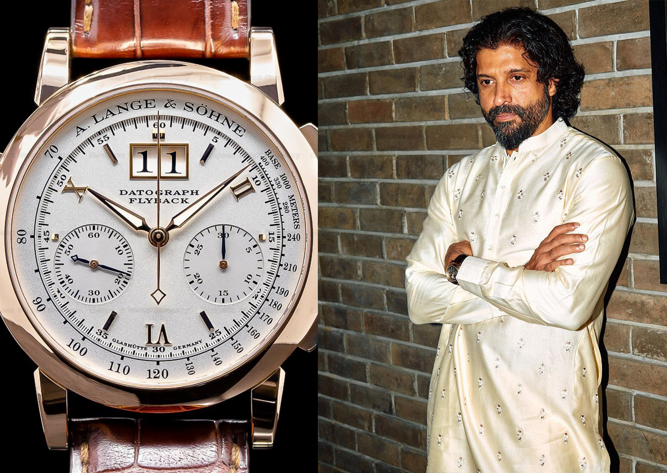 Celebrity-approved timepieces - A. Lange and Söhne Datograph paired by Farhan Akhtar with a traditional wear