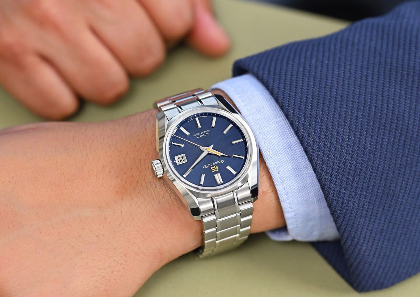 Grand Seiko Heritage with a 40mm case and a stunning blue dial