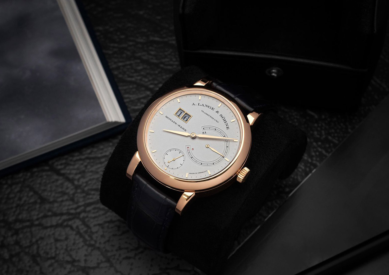 A. Lange & Sohne Lange 31 hand-wound men's watch with a silver dial and 31-days of power reserve