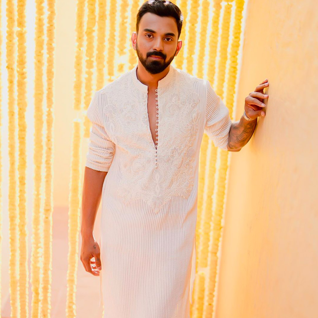 KL Rahul in Santos de Cartier flaunting an understated traditional wear