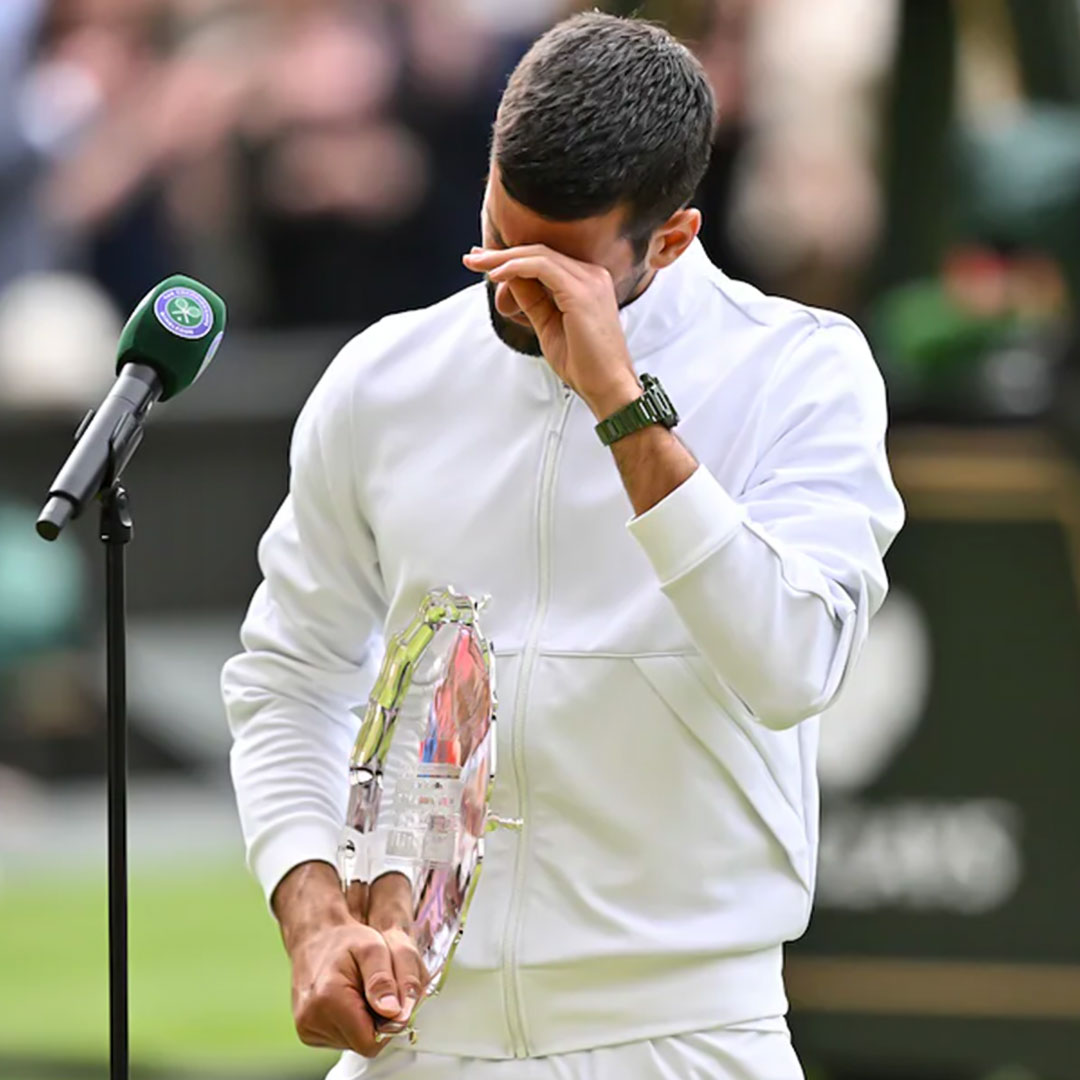 Novak Djokovic wearing Hublot Big Bang at Wimbledon 2023