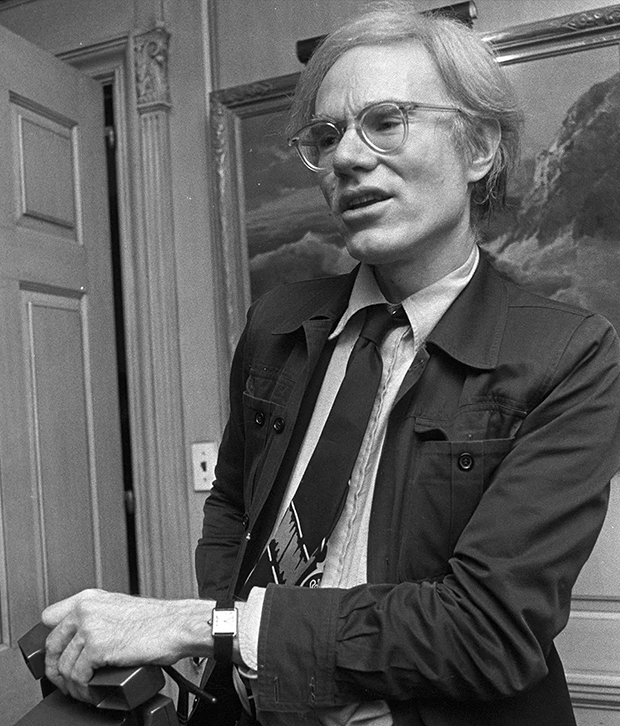 Andy Warhol wearing a Cartier watch